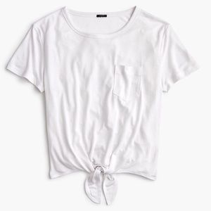 J. Crew - knotted, tie front pocket tee